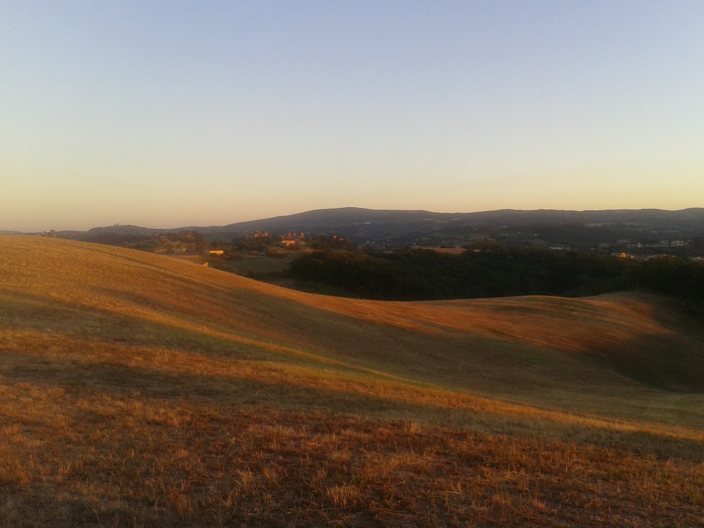 丘を染める１月の夕陽２